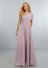 One Shoulder Bridesmaid Dresses Chiffon Ruffles Long Wedding Party Gowns